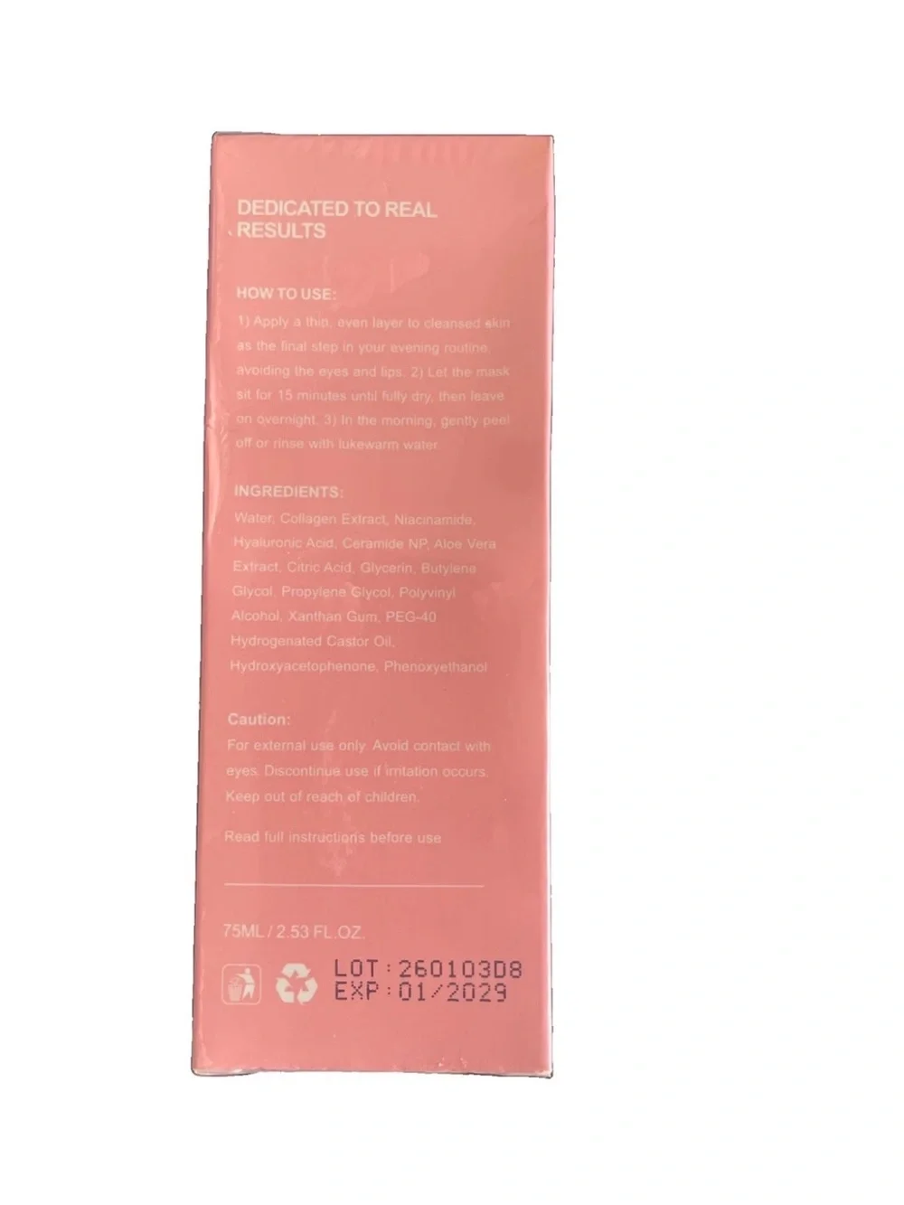 Yuri Collagen Night Wrapping Mask - Pink
